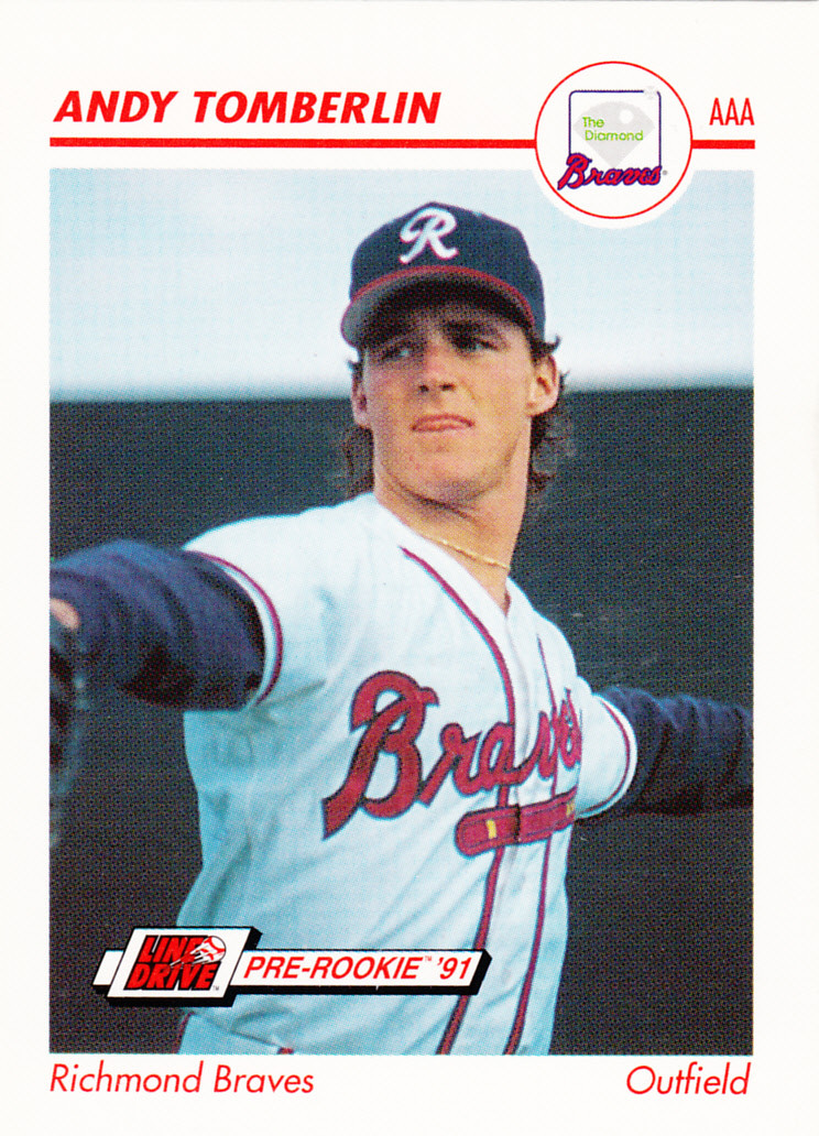 1991 Line Drive Pre-Rookie Andy Tomberlin Richmond Braves Uniform