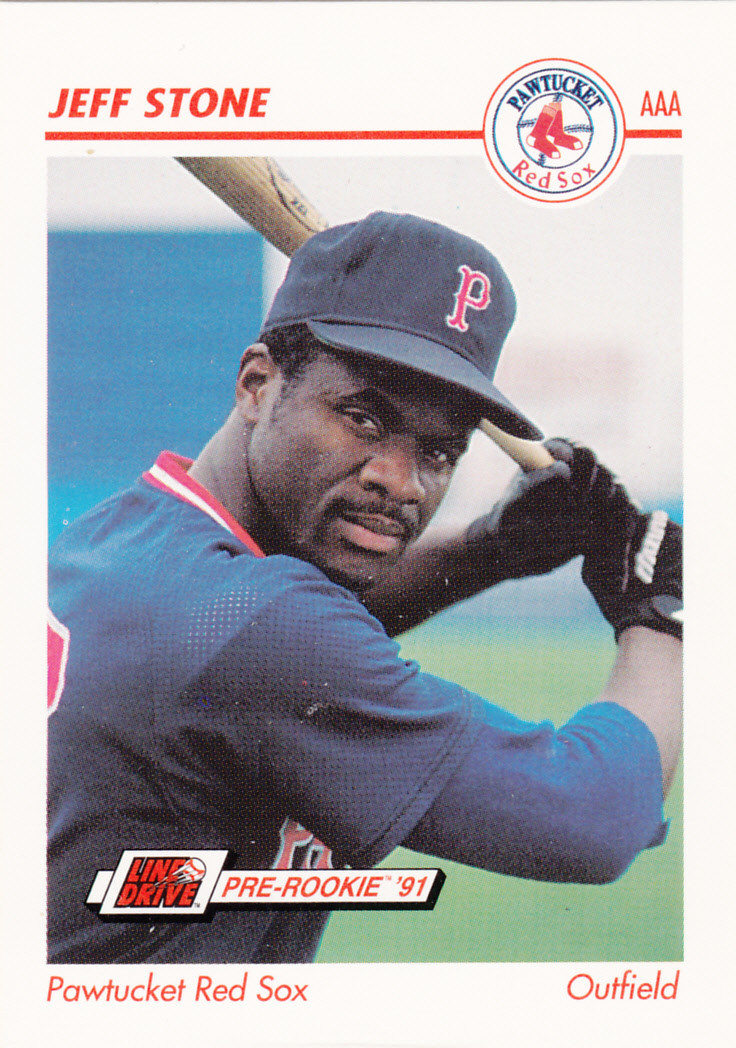 1991 Line Drive Pre-Rookie Jeff Stone Pawtucket Red Sox Uniform