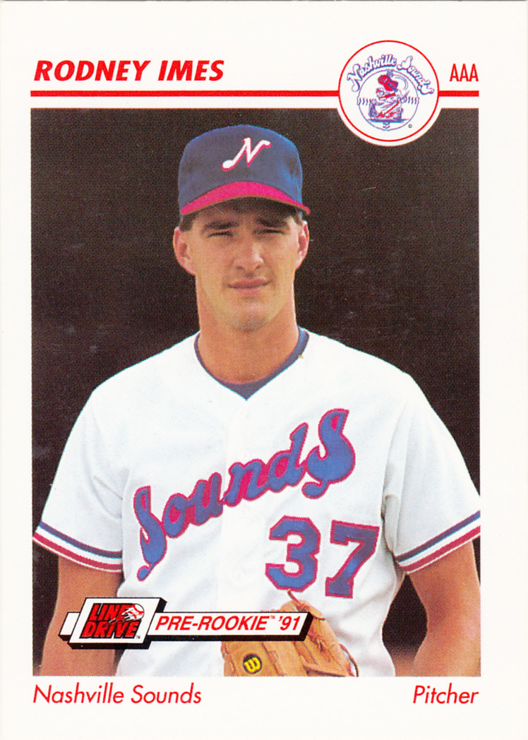 1991 Line Drive Pre-Rookie Rodney Imes Nashville Sounds Uniform