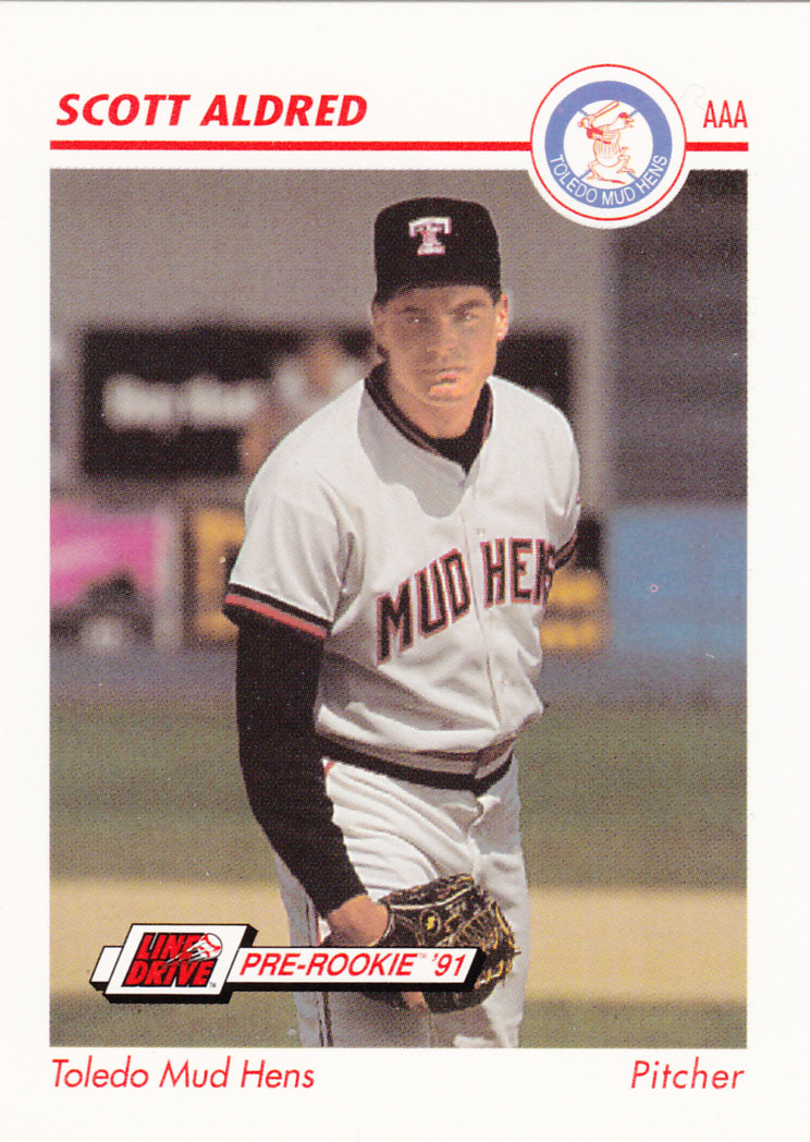 1991 Line Drive Pre-Rookie Scott Aldred Toledo Mud Hens Uniform