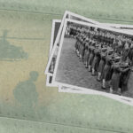 A photo collage showing a stock of vintage photos of women
