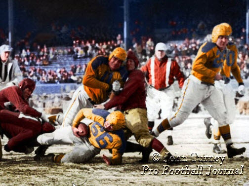 1945 Cleveland Rams Gold Championship Uniforms