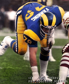 1973-80 Rams Blue Home Jerseys with Gold Accents