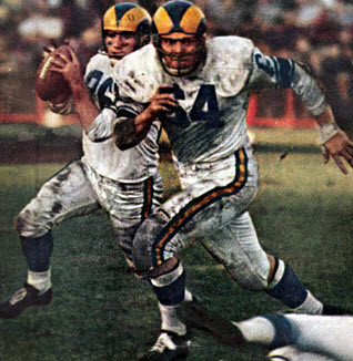 1957-61 Rams White Road Jerseys with Northwestern Stripes
