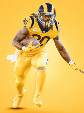 2015, 2017-19 Rams Color Rush Uniforms