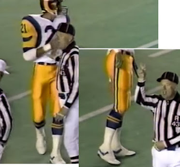 1986 Rams Uniform with Thinner Pants Stripes