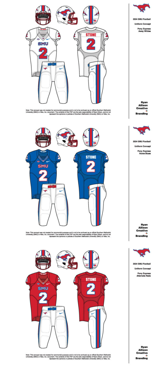 SMU Football Pony Express Uniform Concepts