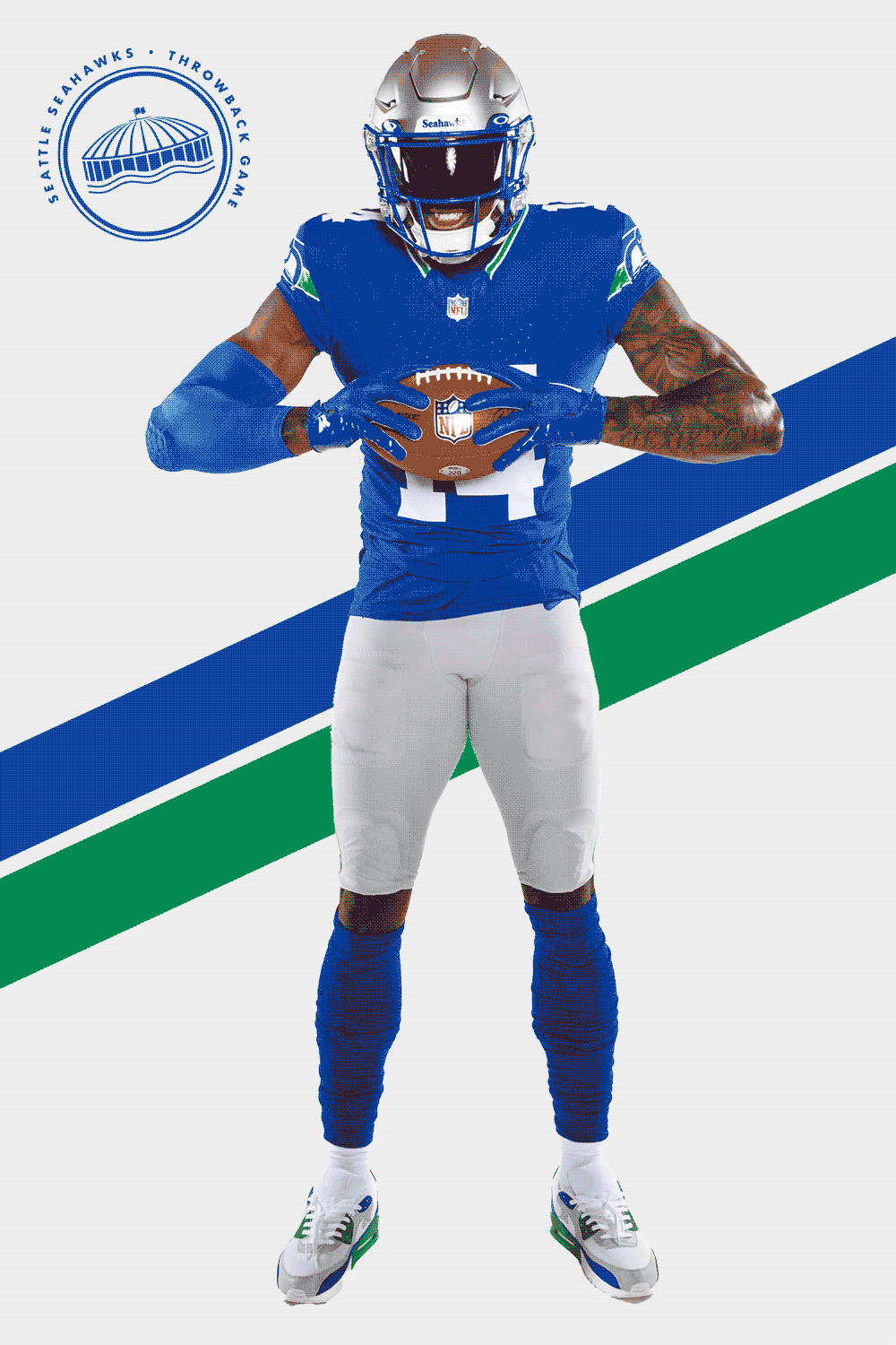DK Metcalf wearing throwback uniform