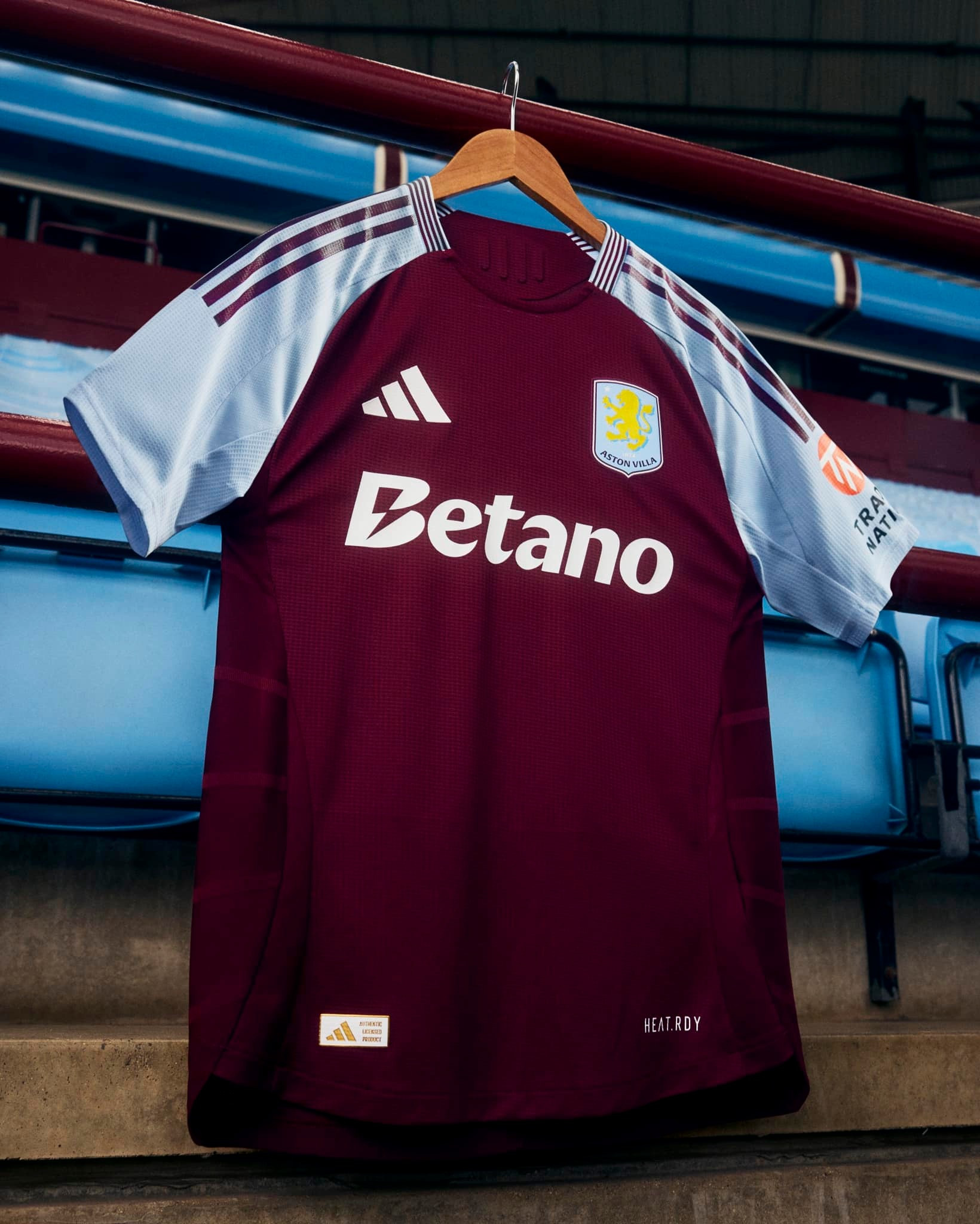 Aston Villa 2024-2025 Home Jersey: Featuring Black Sabbath branding by Castore.