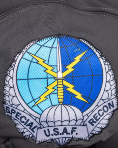 AFSOC badge for Combat Controller on Air Force football uniform
