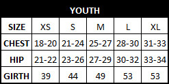 Youth and Extra Small Size Chart for Majorette Uniforms - Bandmans