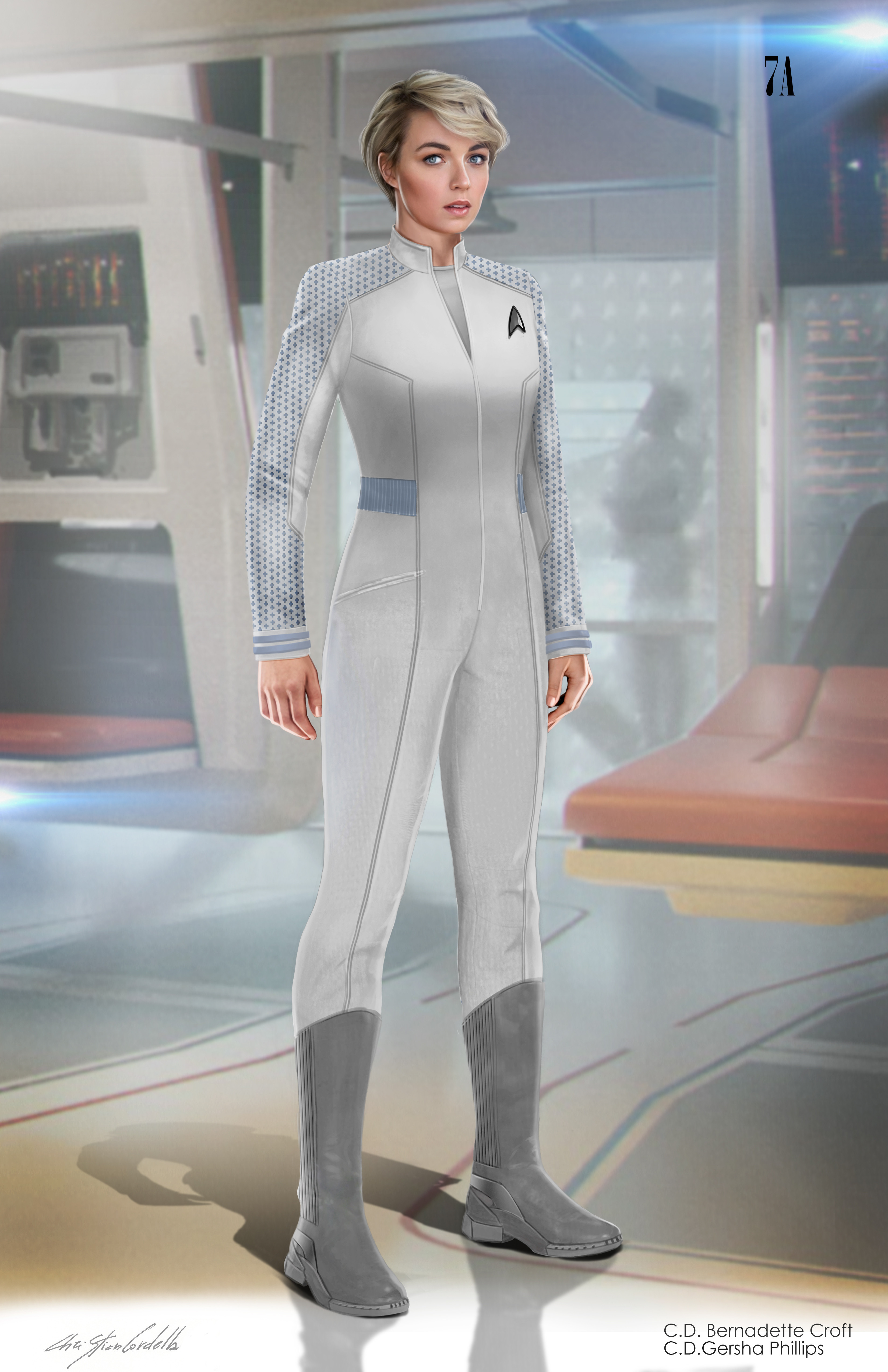 Close-up of Nurse Chapel Star Trek Uniform Detail