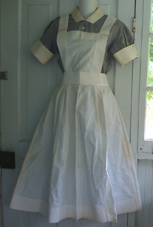 Close-up of a vintage nurse uniform apron