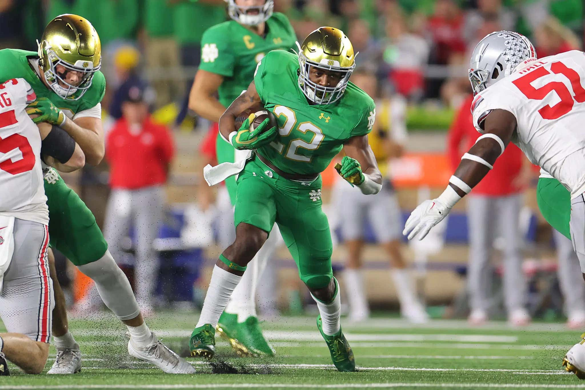 WVU Notre Dame green uniforms