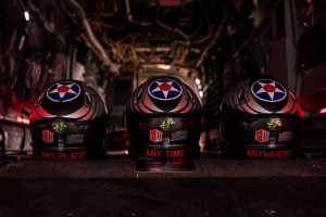 Air Force Falcons football helmets honoring AFSOC