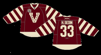 Vancouver Canucks Heritage Classic Jersey: The 2014 Heritage Classic jersey, a tribute to the Vancouver Millionaires, featuring a vintage design and color scheme.