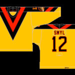 Vancouver Canucks Worst Uniform: The V Home jersey in black and yellow, worn from 1978 to 1985, widely considered an ugly NHL jersey design.