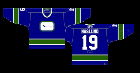 Vancouver Canucks Original Away Jersey: The white away jersey from the inaugural 1970-1978 era, also worn as a throwback in 2006-07, featuring the Stick-in-Rink logo.