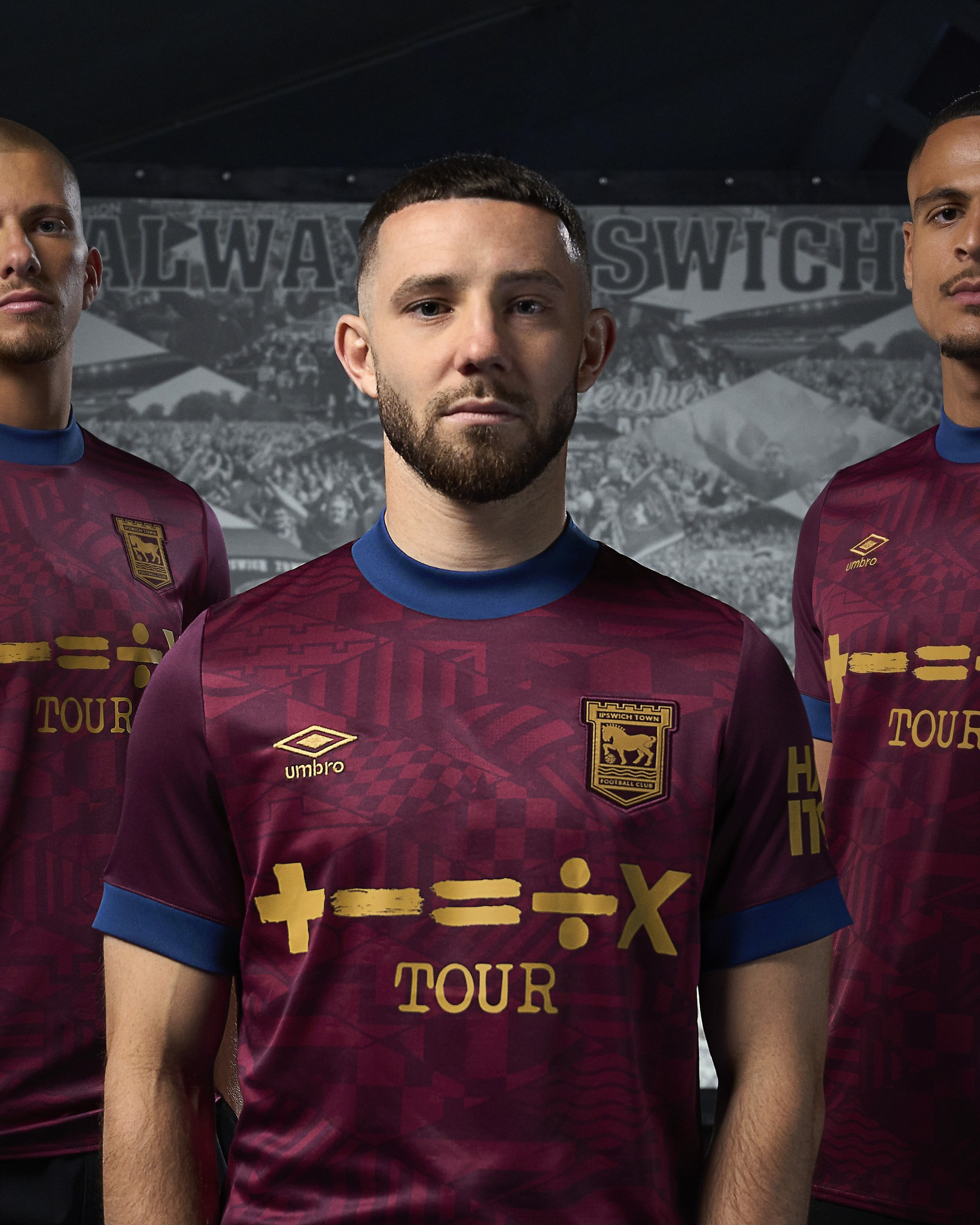 Ipswich Town 2024-2025 Away Jersey: Celebrating their Premier League return, designed by Umbro.