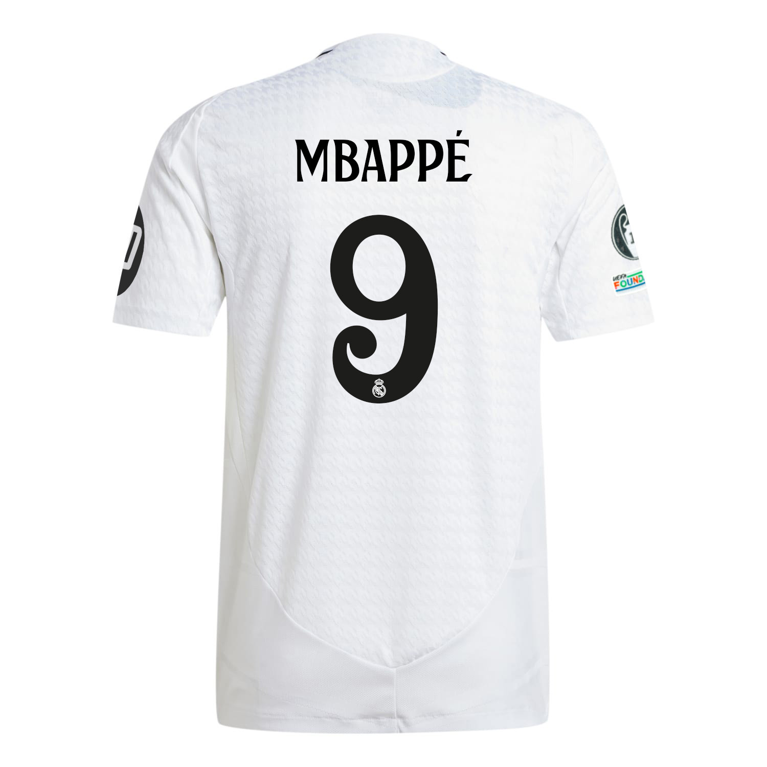 Kylian Mbappe in the Real Madrid 2024-2025 Away Jersey, showcasing the iconic number 9.