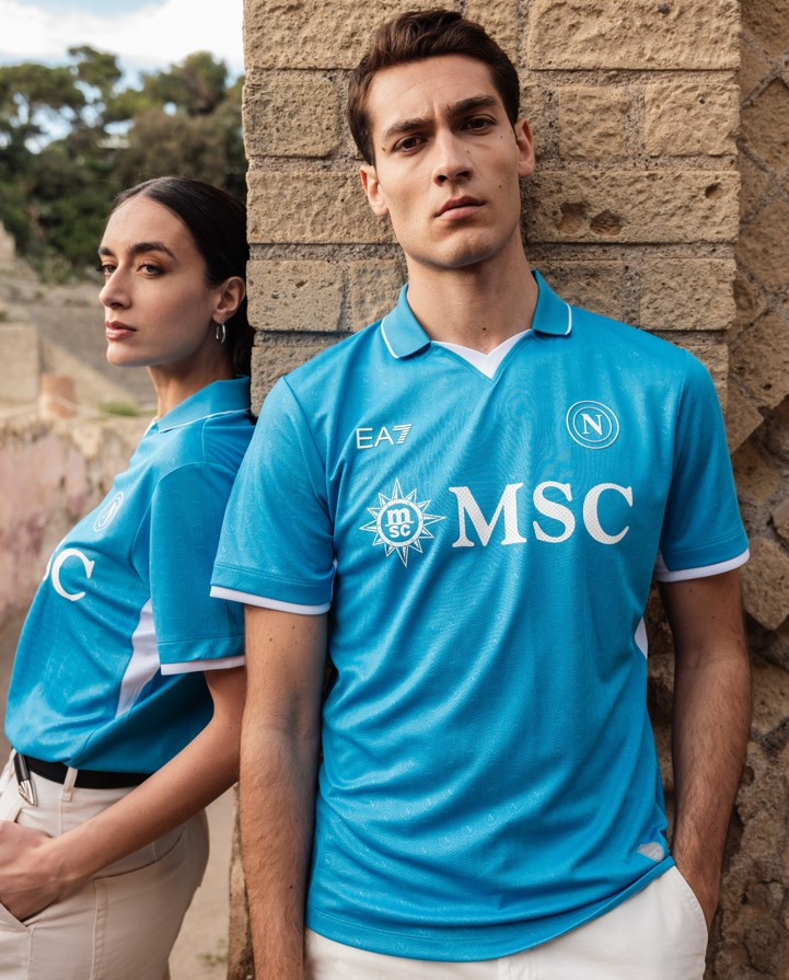 Napoli 2024-2025 Home Jersey: Remembering Maradona with a special design by EA7.