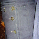 Detail of US Navy enlisted trousers from 1897 regulations showing eyelets and crow's foot stitching
