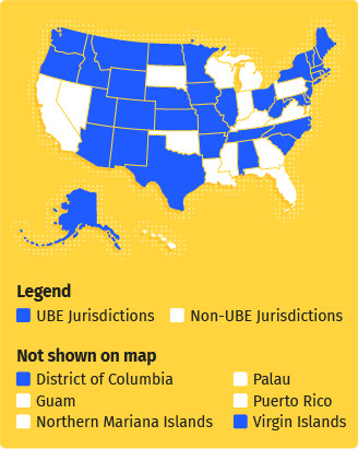 Uniform Bar Examination States Map Mobile