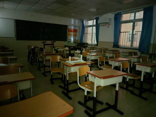 Traditional classroom setting in China