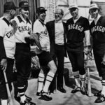 Bill Veeck unveiling the White Sox shorts uniforms in 1976