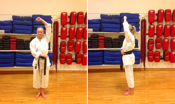 Fixing the left side of the karate gi
