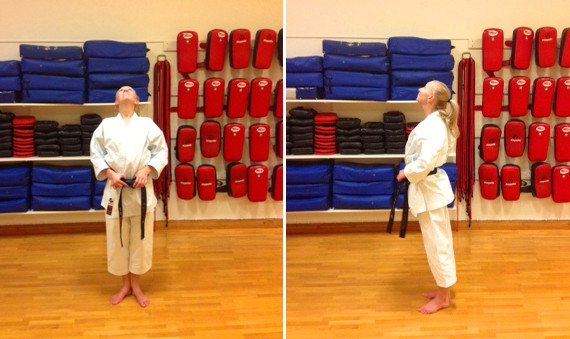Bending back to fix the karate gi
