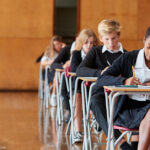 Students in school uniforms