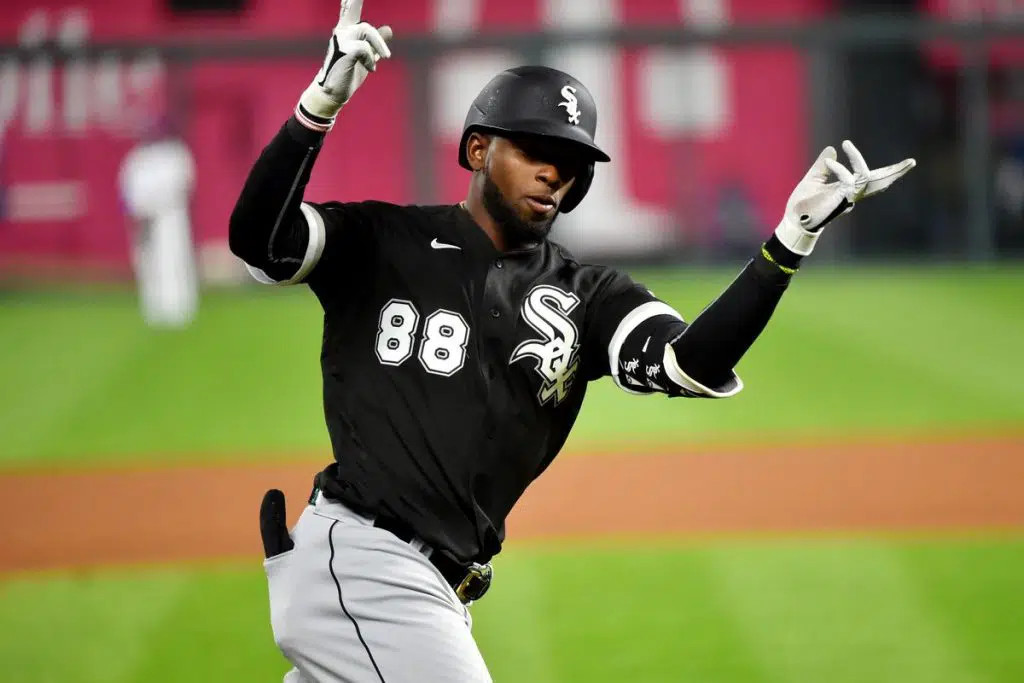 The Chicago White Sox Mixtape Concept Uniform displaying the blockier rendition of their vintage “SOX” wordmark