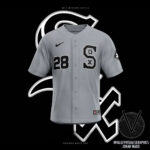 Chicago White Sox Mixtape Concept Uniform featuring a double sock logo and a blend of vintage and modern design elements