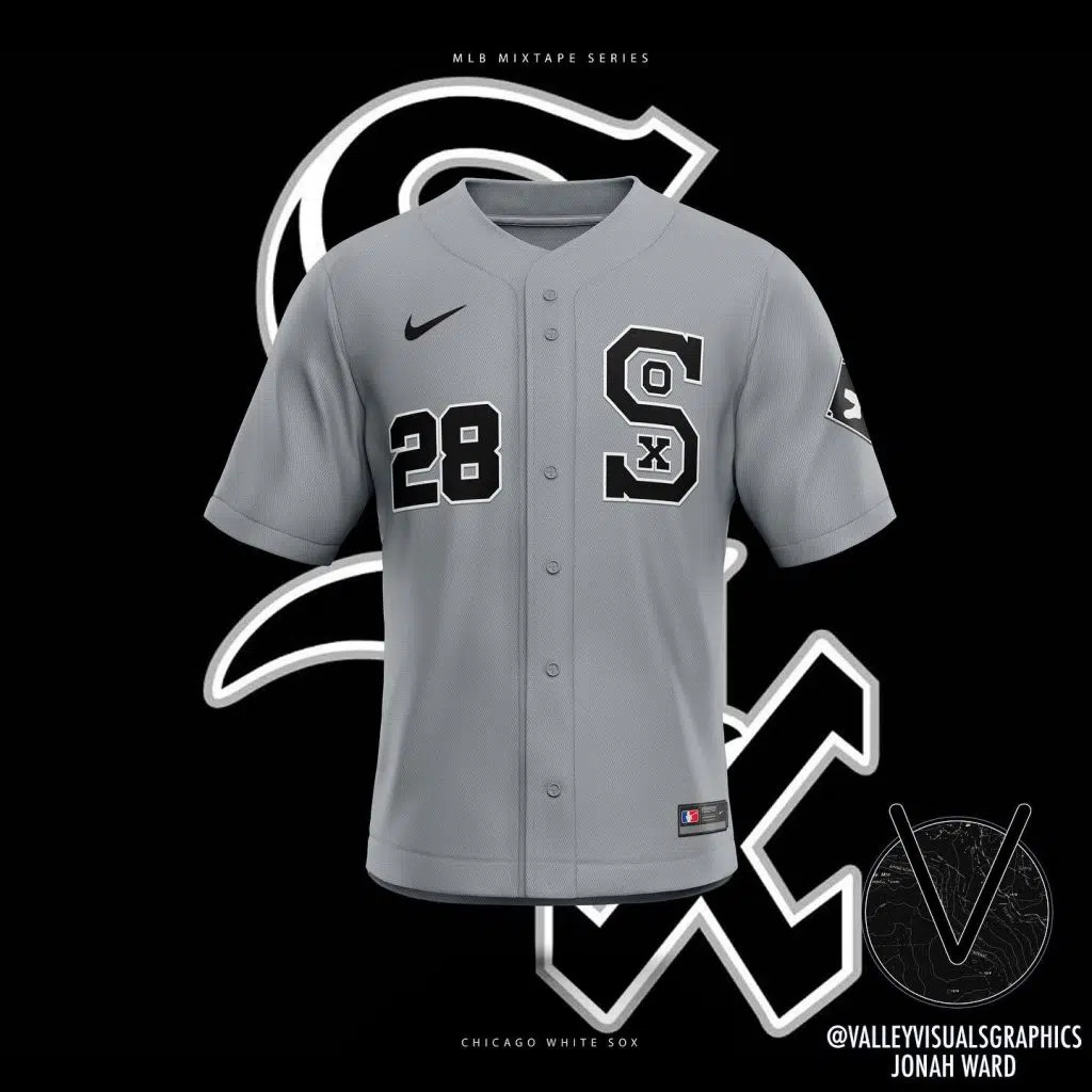 Chicago White Sox Mixtape Concept Uniform featuring a double sock logo and a blend of vintage and modern design elements