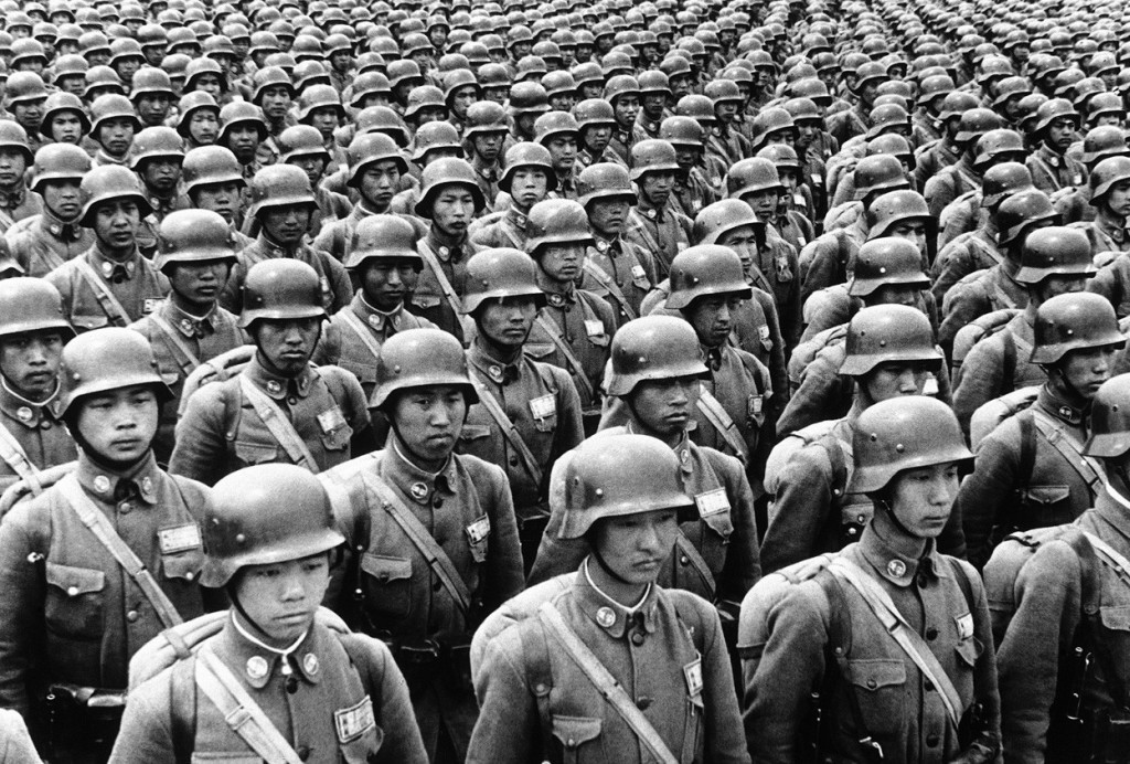 A proud Chinese army with new uniforms and modern German helmets