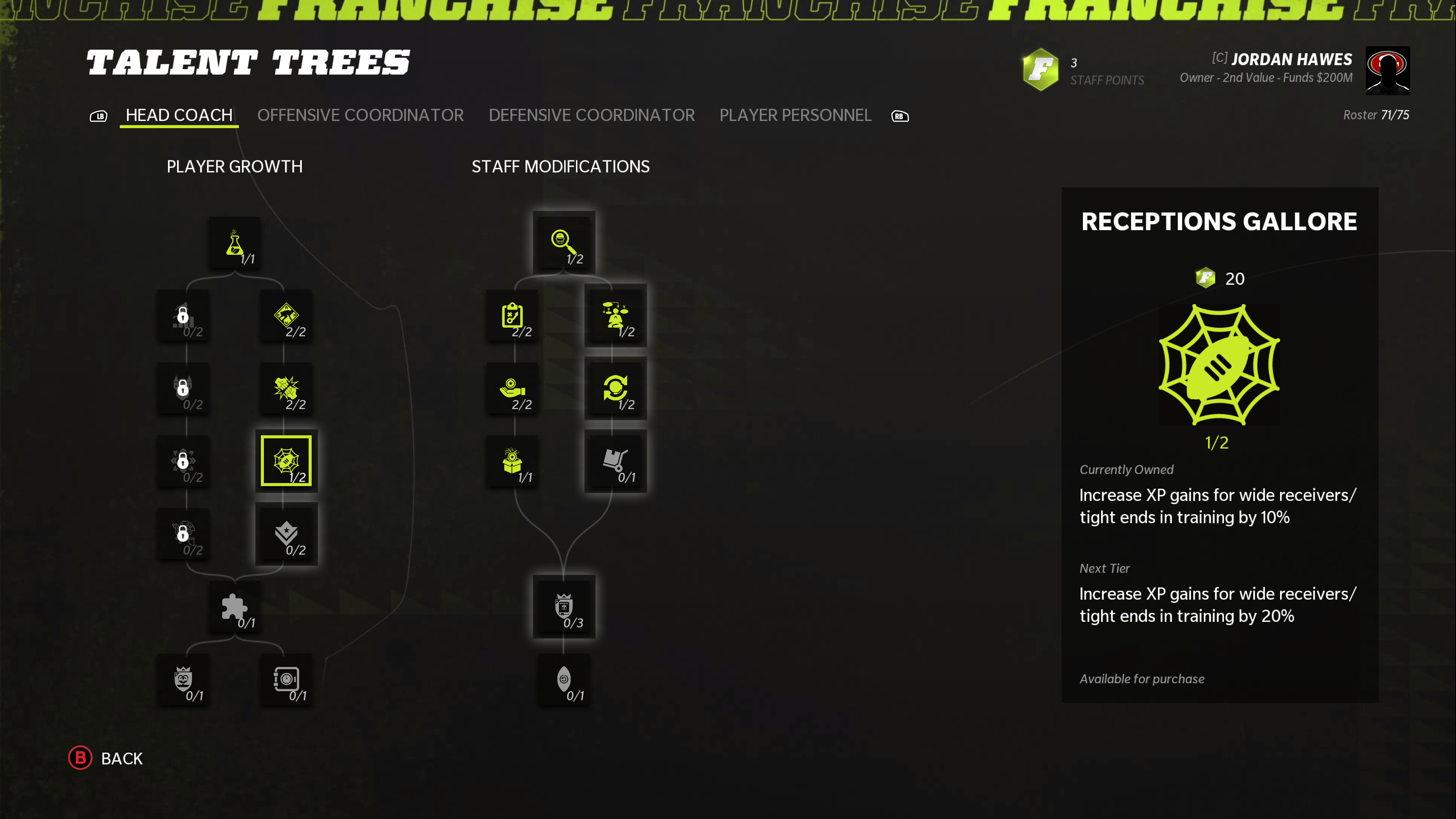Madden NFL 22 Staff Skill Tree