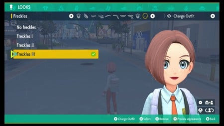 Pokémon Scarlet &amp; Violet Appearance Menu custom face with glasses and uniform