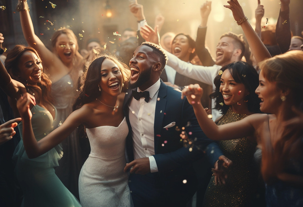 Weddings party groom celebrate dance
