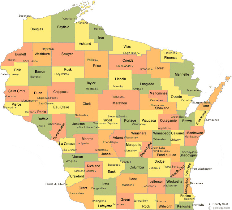 state map of Wisconsin